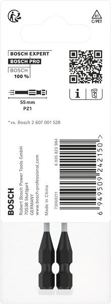 Nastavek PRO Pozidriv Impact, PZ1, 55 mm, 2 kosa