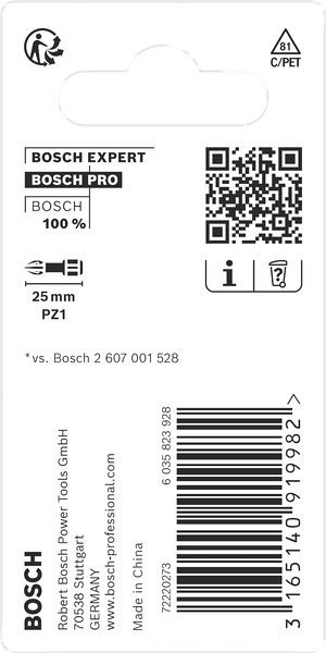 Nastavek PRO Pozidriv Impact, PZ1, 25 mm, 2 kosa