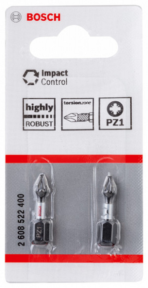 Nastavek PRO Pozidriv Impact, PZ1, 25 mm, 2 kosa
