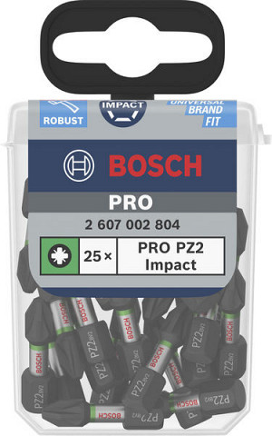Nastavek PRO Pozidriv Impact, PZ2, 25 mm, razstavno stojalo, 10 x 25 kosov