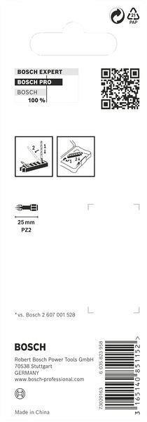Nastavek PRO Pozidriv Impact, PZ2, 25 mm, 8 kosov