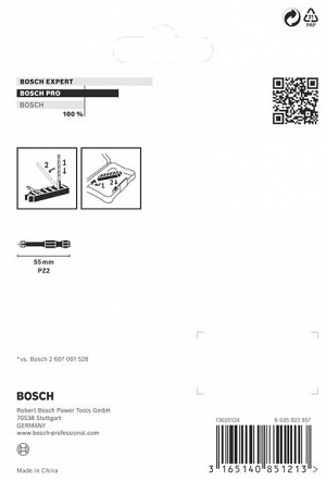 Nastavek PRO Pozidriv Impact, PZ2, 55 mm, 8 kosov