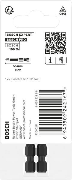 Nastavek PRO Pozidriv Impact, PZ2, 55 mm, 2 kosa