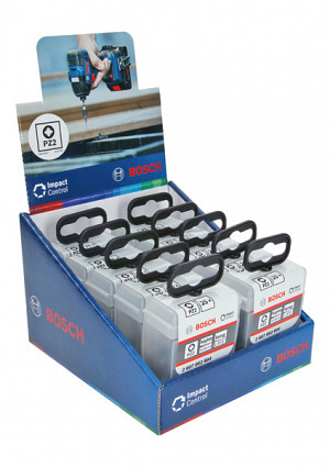 Nastavek PRO Pozidriv Impact, PZ2, 25 mm, razstavno stojalo, 10 x 25 kosov