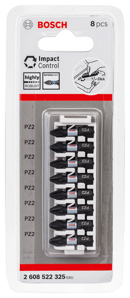 Nastavek PRO Pozidriv Impact, PZ2, 25 mm, 8 kosov
