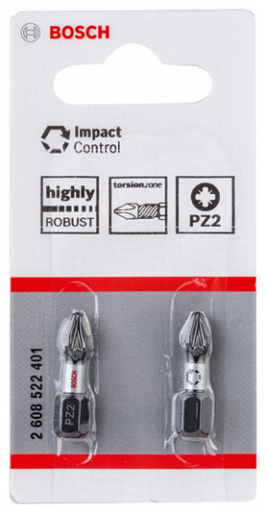 Nastavek PRO Pozidriv Impact, PZ2, 25 mm, 2 kosa