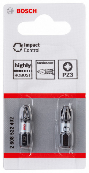 Nastavek PRO Pozidriv Impact, PZ3, 25 mm, 2 kosa