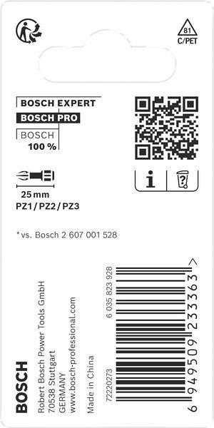 Nastavek PRO PZ Impact, PZ1 x 25, PZ2 x 25, PZ3 x 25 mm, 3 kosi