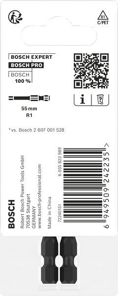 Nastavek PRO Robertson Impact, R1, 55 mm, 2 kosa