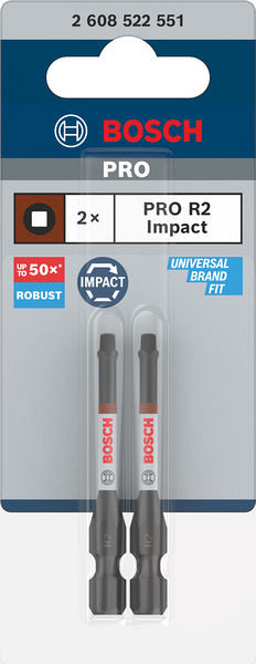 Nastavek PRO Robertson Impact, R2, 55 mm, 2 kosa