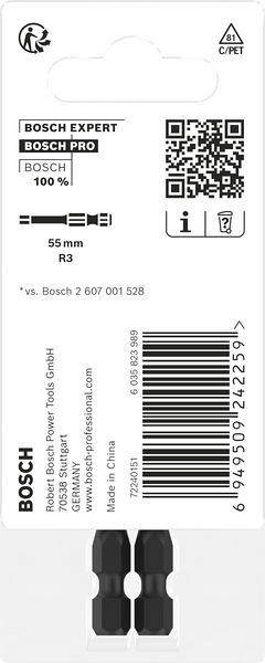 Nastavek PRO Robertson Impact, R3, 55 mm, 2 kosa