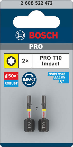 Nastavek PRO Torx Impact, T10, 25 mm, 2 kosa