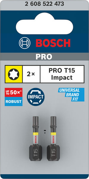 Nastavek PRO Torx Impact, T15, 25 mm, 2 kosa