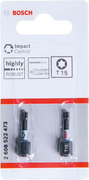 Nastavek PRO Torx Impact, T15, 25 mm, 2 kosa