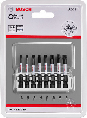 Nastavek PRO Torx Impact, T15, T20(x2), T25(x2), T30(x2), T40, 55 mm, 8 kosov