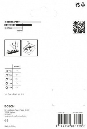 Nastavek PRO Torx Impact, T15, T20(x2), T25(x2), T30(x2), T40, 55 mm, 8 kosov