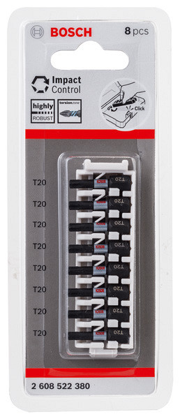 Nastavek PRO Torx Impact, T20, 25 mm, 8 kosa