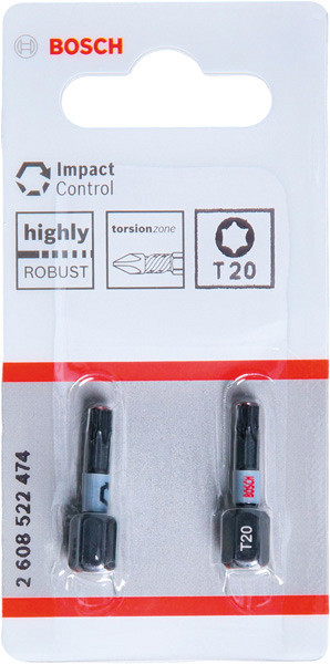 Nastavek PRO Torx Impact, T20, 25 mm, 2 kosa