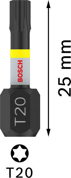 Nastavek PRO Torx Impact, T20, 25 mm, 2 kosa