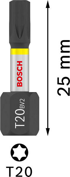 Nastavek PRO Torx Impact, T20, 25 mm, razstavno stojalo, 10 x 25 kosov