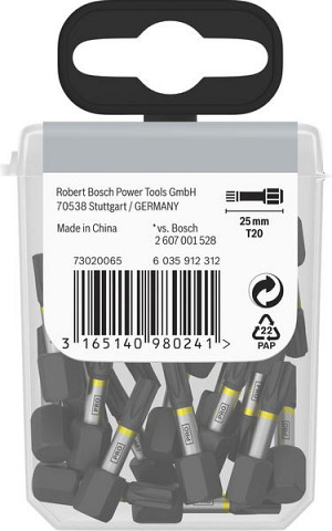 Nastavek PRO Torx Impact, T20, 25 mm, razstavno stojalo, 10 x 25 kosov