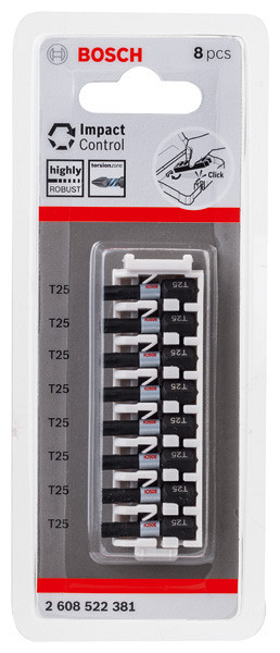 Nastavek PRO Torx Impact, T25, 25 mm, 8 kosa