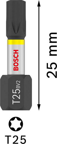 Nastavek PRO Torx Impact, T25, 25 mm, razstavno stojalo, 10 x 25 kosov