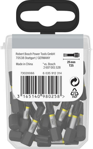Nastavek PRO Torx Impact, T25, 25 mm, razstavno stojalo, 10 x 25 kosov