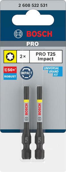 Nastavek PRO Torx Impact, T25, 55 mm, 2 kosa