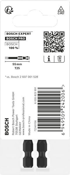 Nastavek PRO Torx Impact, T25, 55 mm, 2 kosa