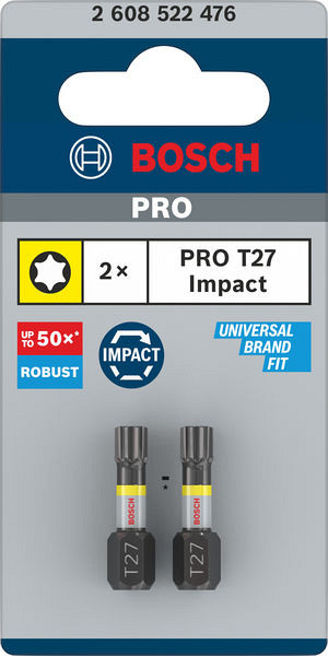 Nastavek PRO Torx Impact, T27, 25 mm, 2 kosa