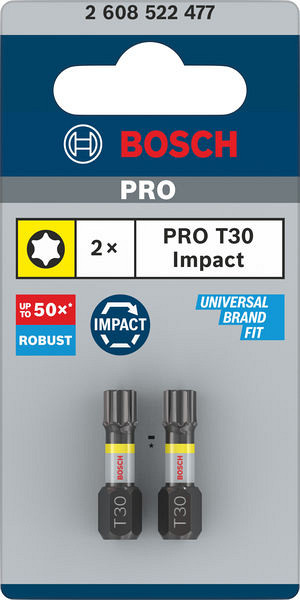 Nastavek PRO Torx Impact, T30, 25 mm, 2 kosa