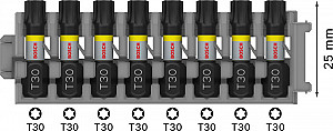 Nastavek PRO Torx Impact, T30, 25 mm, 8 kosa