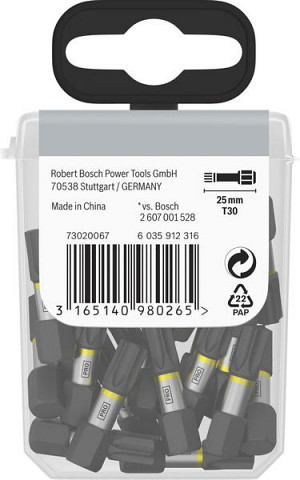 Nastavek PRO Torx Impact, T30, 25 mm, razstavno stojalo, 10 x 25 kosov
