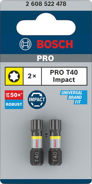 Nastavek PRO Torx Impact, T40, 25 mm, 2 kosa