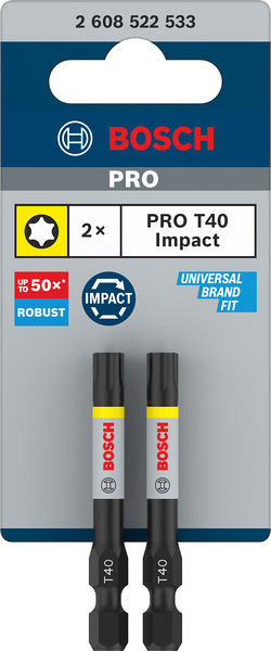 Nastavek PRO Torx Impact, T40, 55 mm, 2 kosa