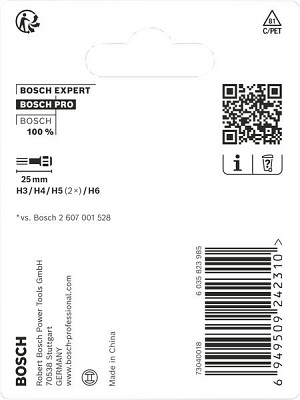 Nastavki PRO H Impact, H3, H4, H5 (x 2), H6, 25 mm, 5 kosov