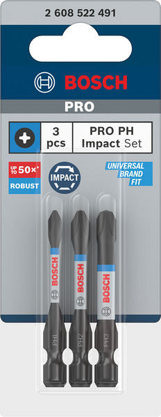 Nastavki PRO PH Impact, PH1 x 55, PH2 x 55, PH3x 55 mm, 3 kosi