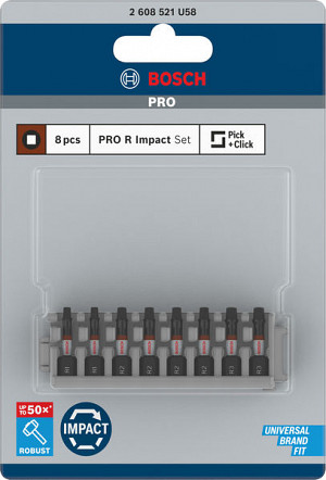 Nastavki PRO R Impact, R1 (x 2), R2 (x 4), R3 (x 2), 55 mm, 8 kosov