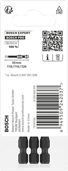 Nastavki PRO T Impact, T10, T15, T20, 55 mm, 3 kosi