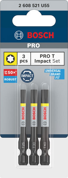 Nastavki PRO T Impact, T25, T30, T40, 55 mm, 3 kosi