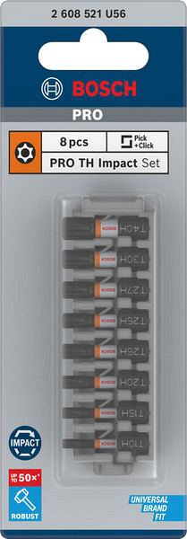 Nastavki PRO TH Impact, T10H, T15H, T20H, T25H (x 2), T27H, T30H, T40H, 25 mm, 8 kosov