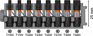 Nastavki PRO TH Impact, T10H, T15H, T20H, T25H (x 2), T27H, T30H, T40H, 25 mm, 8 kosov