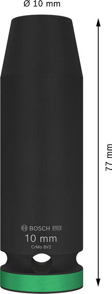 PRO Impact Socket, 1/2 palca, 10 mm, globok