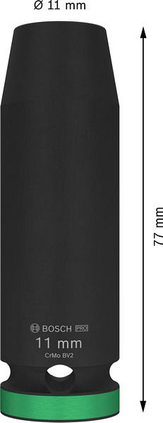 PRO Impact Socket, 1/2 palca, 11 mm, globok