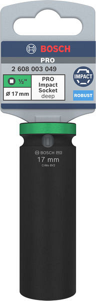 PRO Impact Socket, 1/2 palca, 17 mm, globok