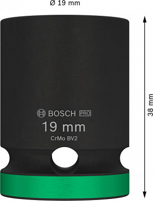 PRO Impact Socket, 1/2 palca, 19 mm, standardni