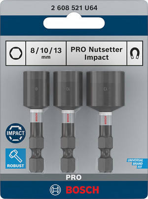 PRO Nutsetter Impact, 8 x 50, 10 x 50, 13 x 50 mm, 3 kosi