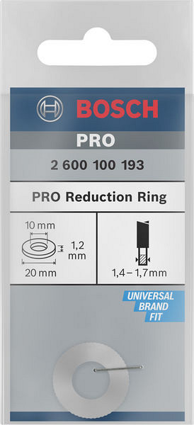 Reducirni obroč za liste za krožno žago PRO, 20 x 1,2 x 10 mm