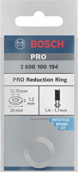 Reducirni obroč za liste za krožno žago PRO, 20 x 1,2 x 12,75 mm